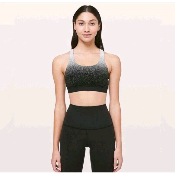 Lululemon Womens Black Speckled Energy Sports Bra Size 2 - Picture 2 of 6